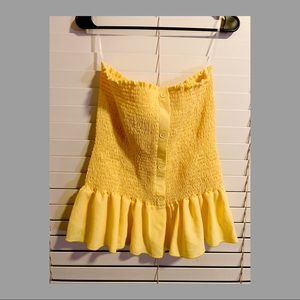 Yellow Smocked Tube Top